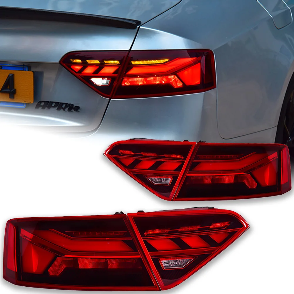 Car Styling for Audi A5 Led Tail Lamp 2008-2016 Upgrade Dynamic Signal Tail Light Animation Rear Stop Brake Reverse Accessories