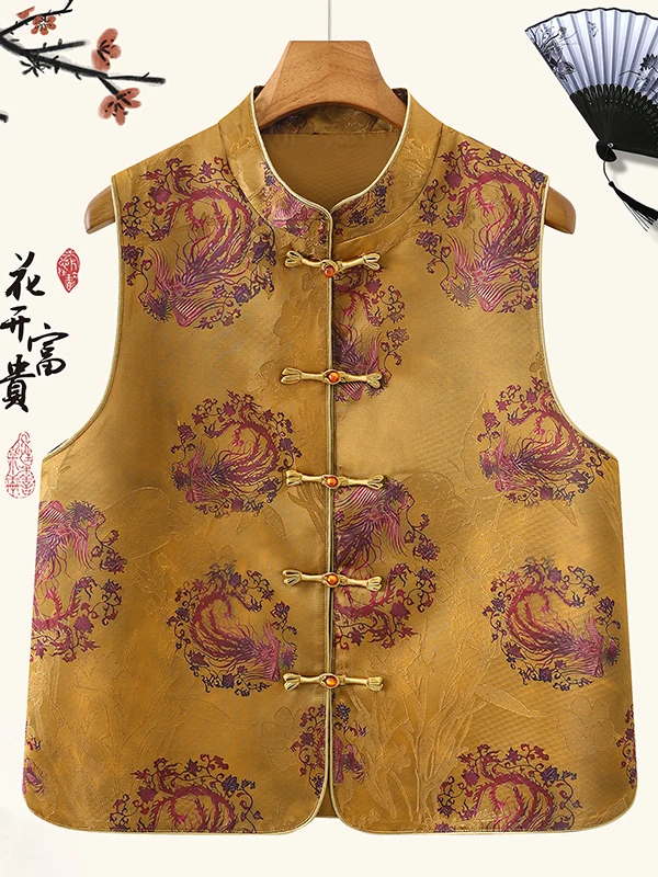 

New Chinese Sle Women's Vest Outerwear Tang Suit High-End Faionable Mommy Jaet Spring 2026 Stand Collar Regular Length