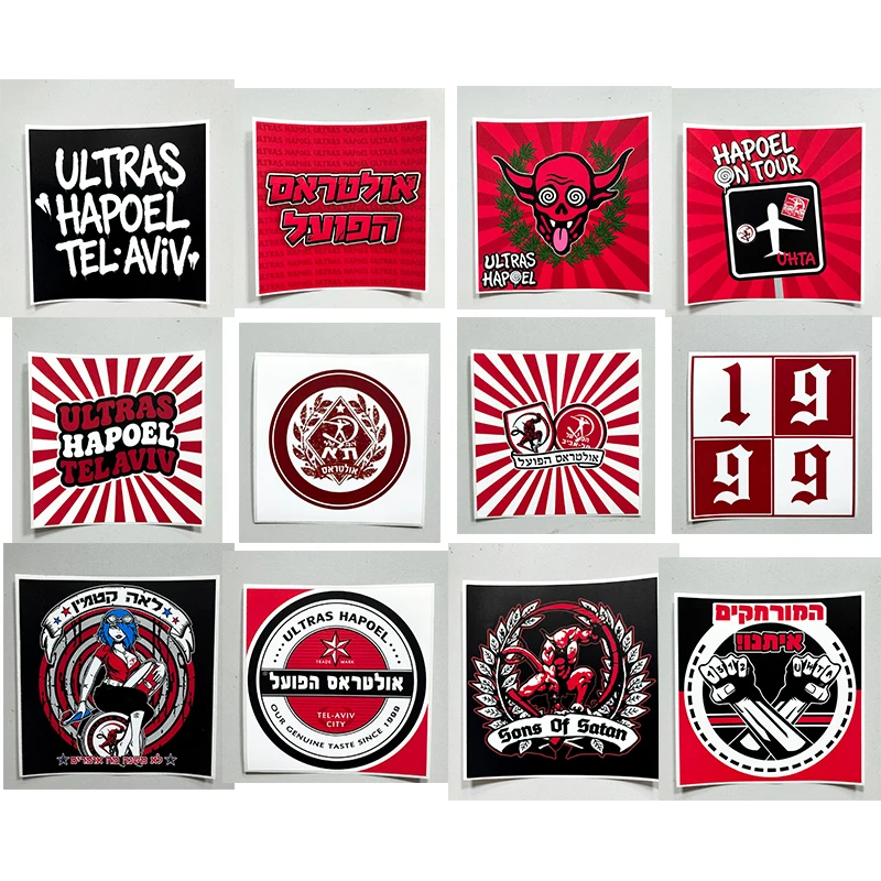 9*9cm Hapoel Tel Aviv FC Ultras Hapoel On Tour Stickers for Car Bag Cup Wall Fridge Group IV