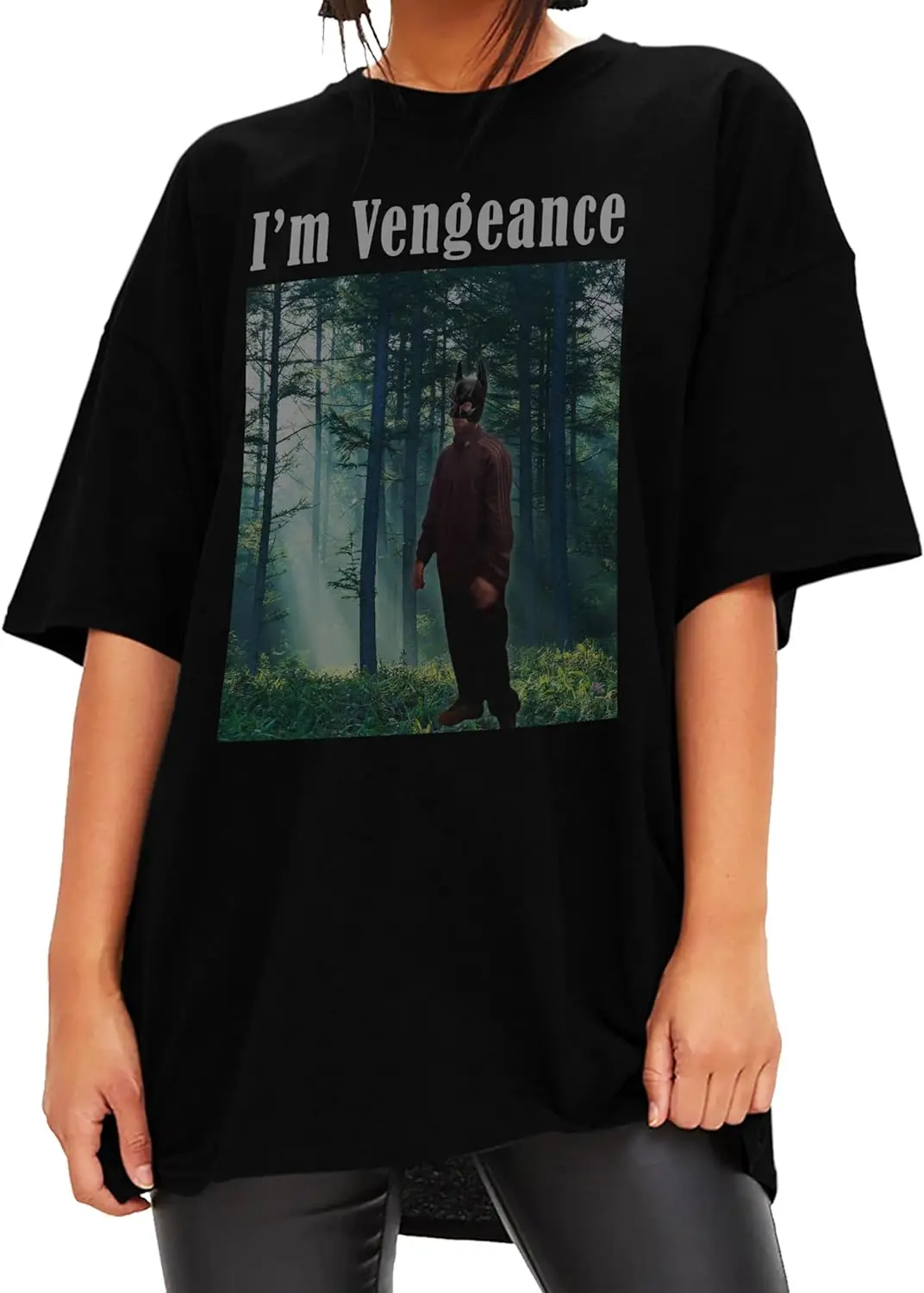 

I'm Vengeance Meme Роберт Паттинсон футболка унисекс хлопок Crewneck Черный