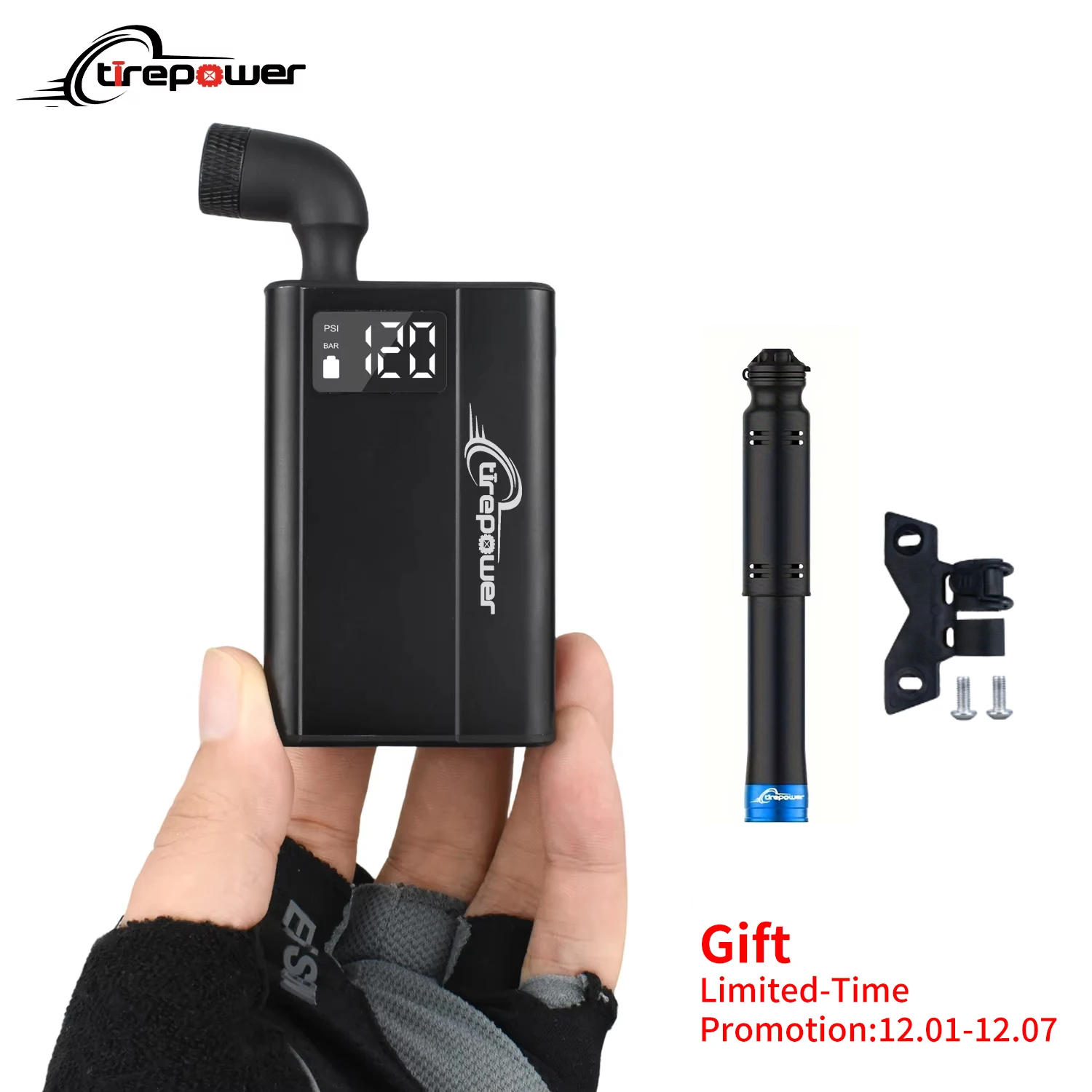 

120PSI мини-портативный велосипедный электрический воздушный насос Schrader Presta клапан MTB перезаряжаемый компрессор для накачивания шин аксессуары для велосипеда