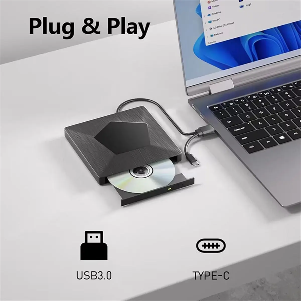 

Грандный внешний привод Bluray, 3D портативный оптический привод Bluray, внешний привод Bluray BD/CD/DVD, плеер для ПК, ноутбука