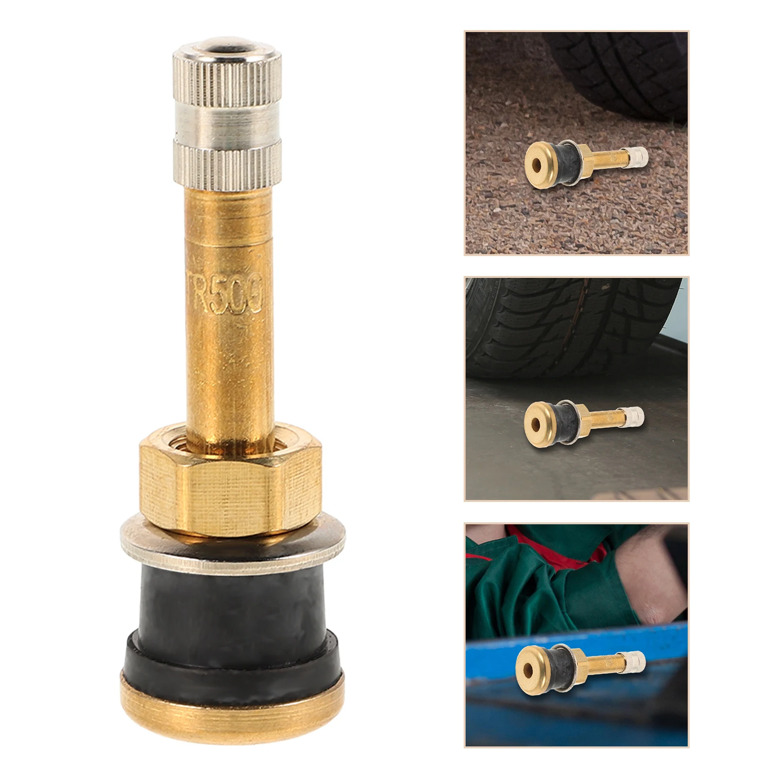 

Valve Stem Replacement Kit Copper Tubeless Tire Valve For Truck Bus Atv Agricultural Wheels Durable Sealing Performance