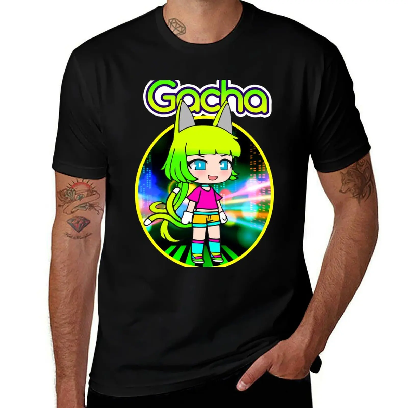 Gacha life Lado in the neon city T-Shirt Odor Resistant Short Sleeve Top T-Shirt