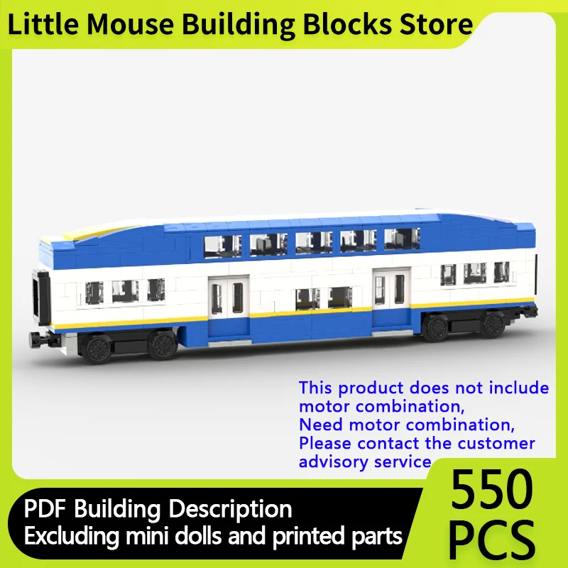 City Car Model MOC Building Bricks Express Train Bi-Level Carriage Modular Technology Gifts Holiday Assemble Children Toys Suit
