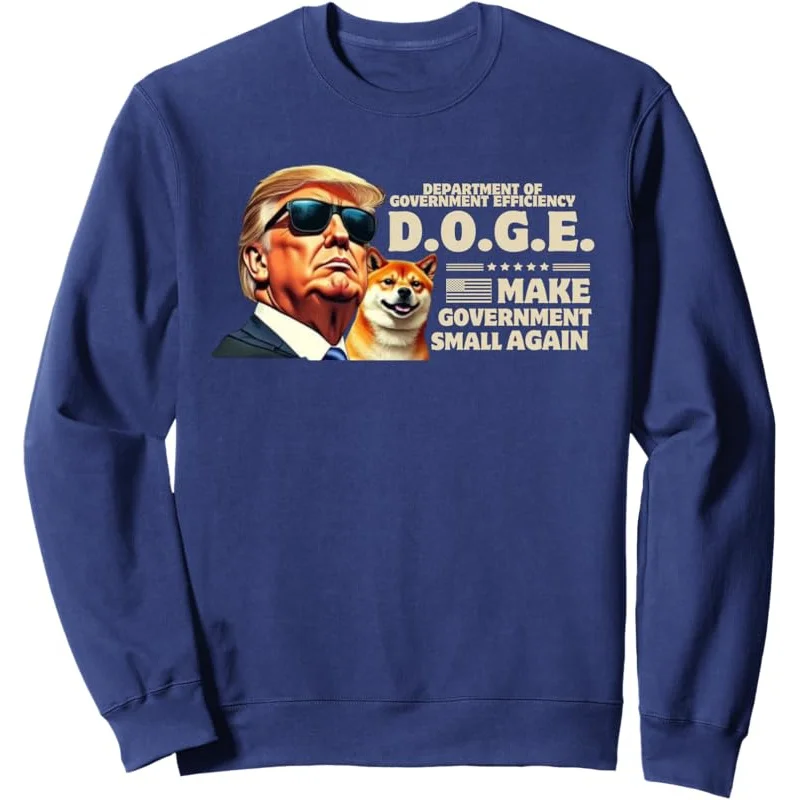 D.O.G.E. Make Government Small Again Trump With Dog Cartoon Sweatshirt