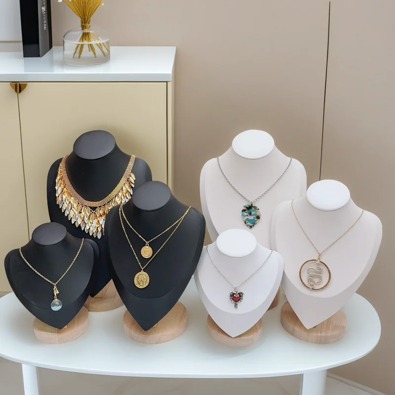 

Velvet Portrait Necklace Display Pendant Organizer Jewelry Display Stand Jewelry Mannequin Bust Necklace Pendant Window Display