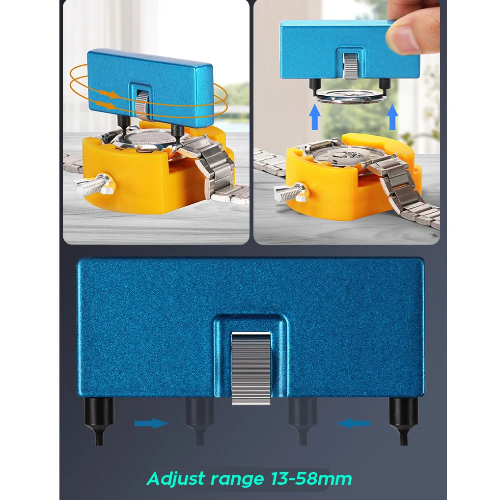 3in1 Watch Case Opener Back Cover Remove Open Tool Removal Holder Stand Change Battery Tweezers Watch Repair Tools Kits Set