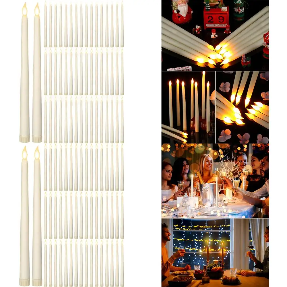 

Набор из 50 светодиодных свечей-конусов (11 штук) цвета слоновой кости, на батарейках, с эффектом мерцания, идеально подходят для свадеб, дней рождения, праздничного декора.