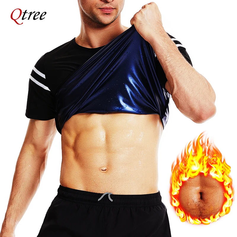 

Qtree Men Sauna Slimming Sweat Suits Weight Loss Workout Vest Body Shaper Fat Burner Waist Trainer Corset Compression Tank Tops