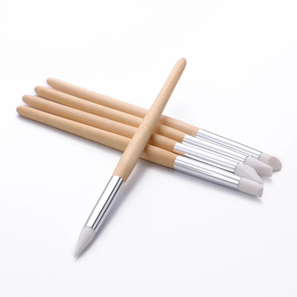 Uhrenzifferblatt-Reinigungsset 5-teilig Schmutzentferner Reparaturwerkzeug Gummispitzen für Uhrenzeiger Uhrwerk-Reinigungsstift Holzstab Zubehör – Detail 6