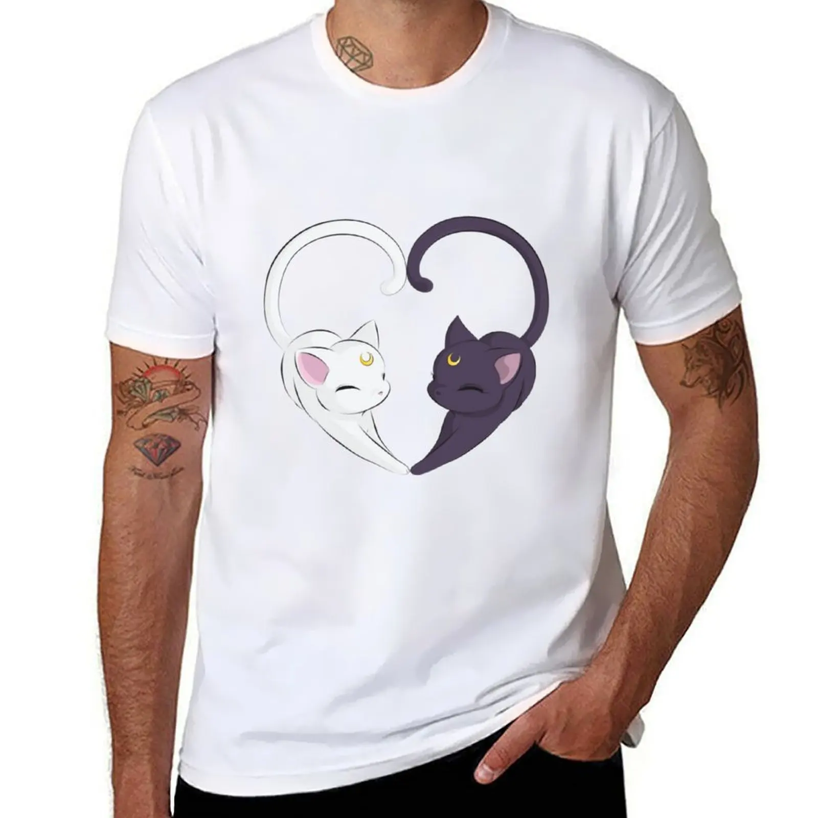 

Moon Cat Heart T-Shirt t shirt man casual t shirt man designer T-Shirt