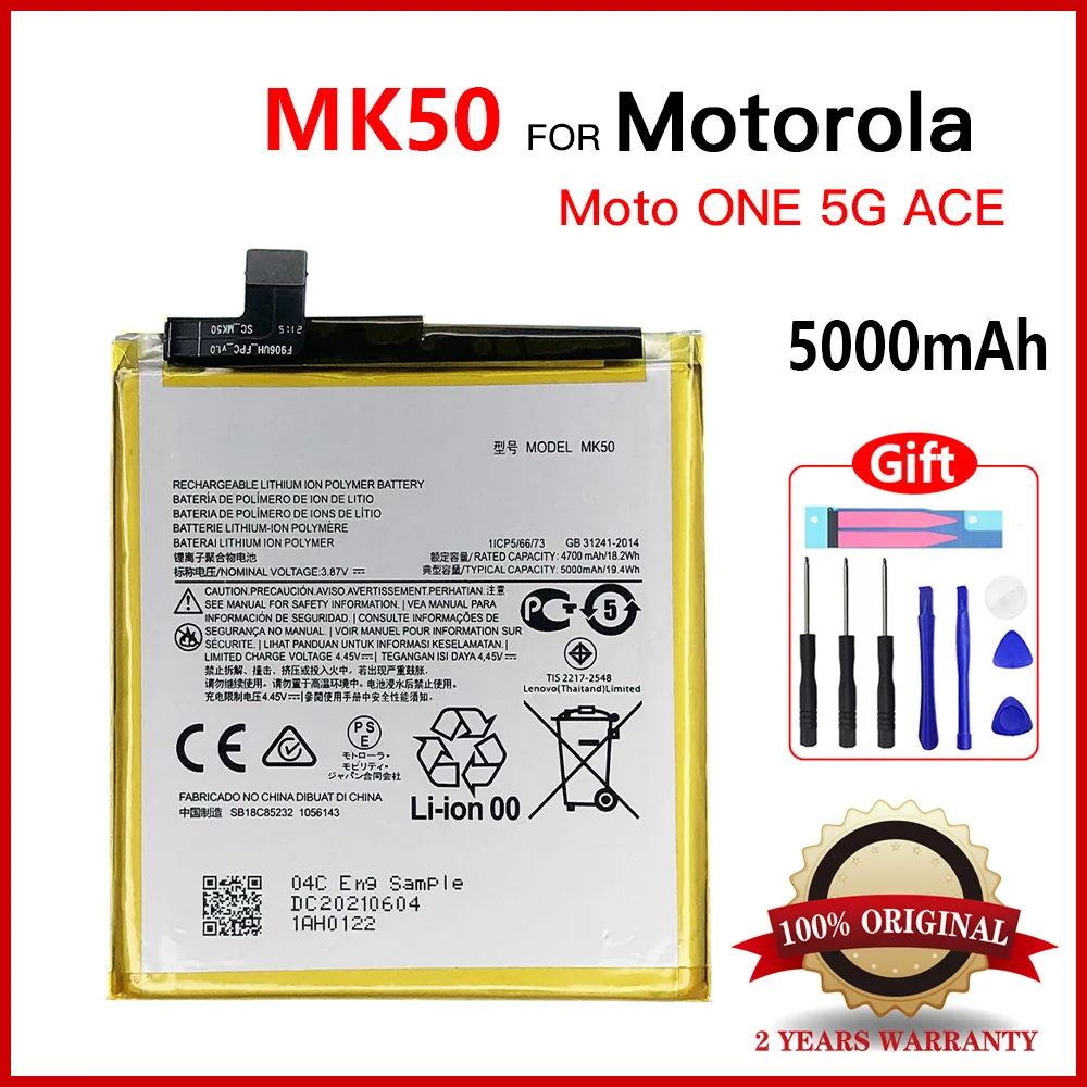 

Genuine New MK50 Battery For Motorola Moto G 5G/ Moto One 5G Ace XT2113 5000mAh Mobile Phone Replacement Battery Batteries