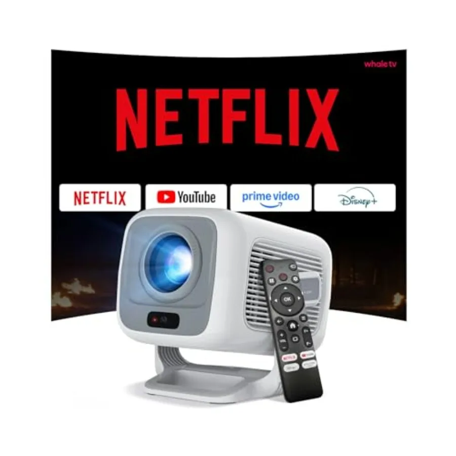 

Умный проектор 1080P UHD с ОС Android 14, поддержкой 4K, AI-визуальной калибровкой, Netflix, YouTube, AI-автофокусом и коррекцией трапецеидальных искажений