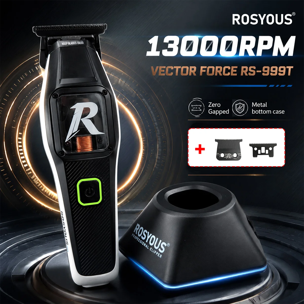 rosyous-rs-999t-regolacapelli-professionale-da-uomo-con-lama-dlc-a-zero-gap-motore-magnetico-vettoriale-corpo-in-metallo-regolabarba-per-taglio-di-precisione