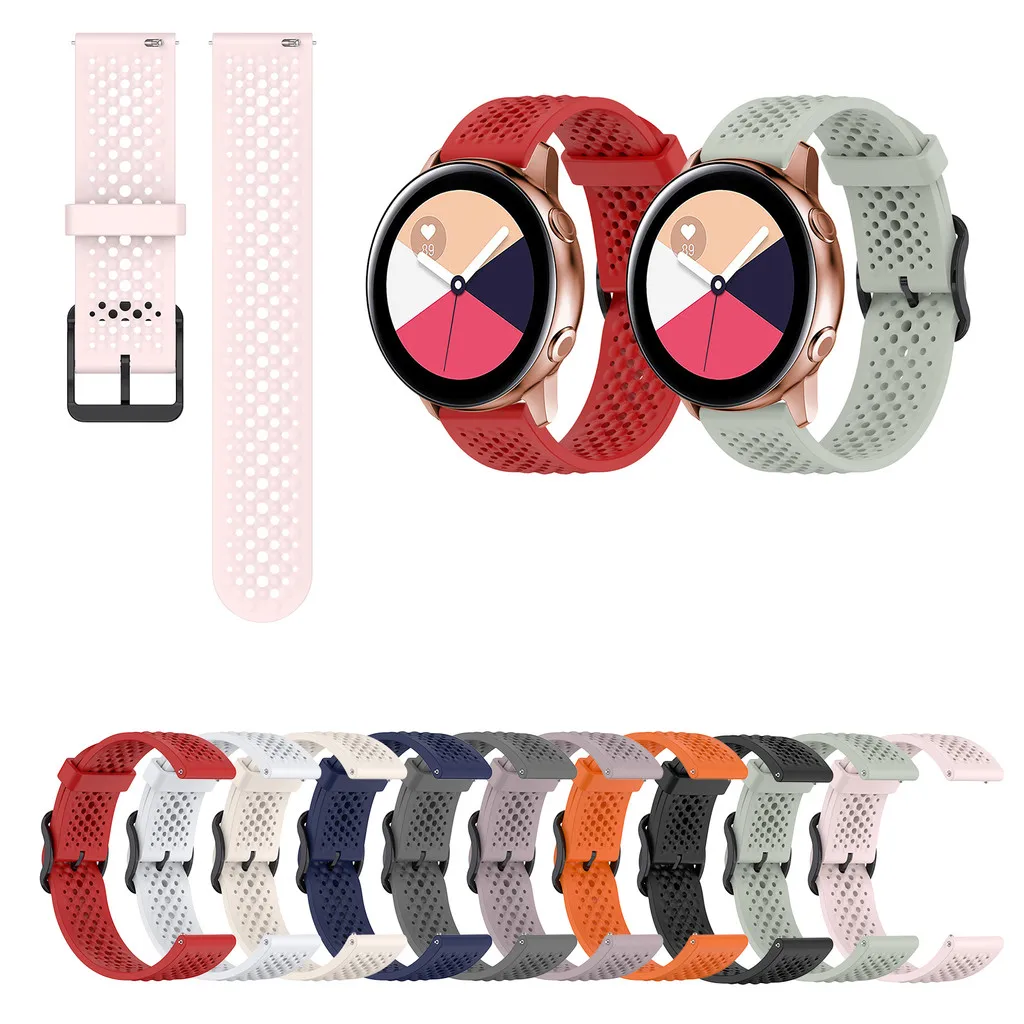 حزام سيليكون ناعم قابل للتنفس لساعة سامسونج جالاكسي اكتيف 2 40 مللي متر 44 مللي متر watch3 41 مللي متر 45 مللي متر 42 مللي متر 46 مللي متر فرونتير S3 حزام ساعة