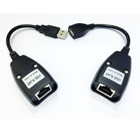 USB 2.0 Extension Extender Adapter Male & Female Up To 50m Using CAT5/CAT5E/6 RJ45 Lan Network Ethernet Repeater Cable