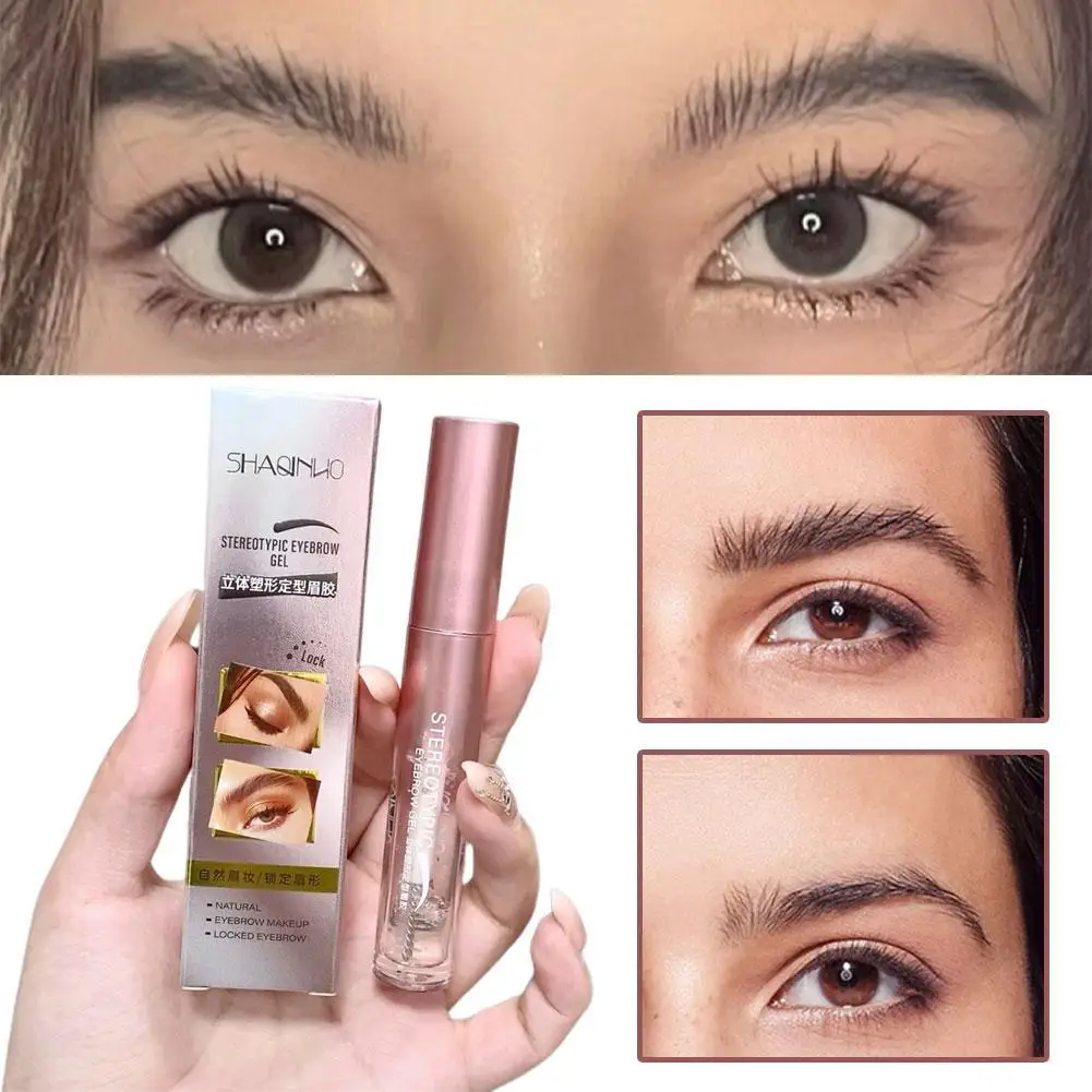 Creme de estilo de sobrancelha em gel transparente à prova d'água, sabonete longo selado, fixação duradoura, cosmético líquido, camada de sobrancelha transparente m r1i9