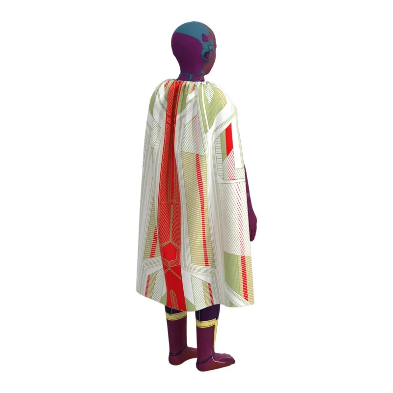 زي تنكري للرؤية الخارقة فيكتور شاد مع زي كيب واندا فيجن التنكري للهالوين للرجال والأطفال