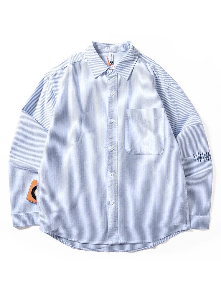 

Men's Casual Cotton irt Stripe Pattern Long Sve Breathable Loose Fit Autumn Faionable Versatile irt for Daily Wear