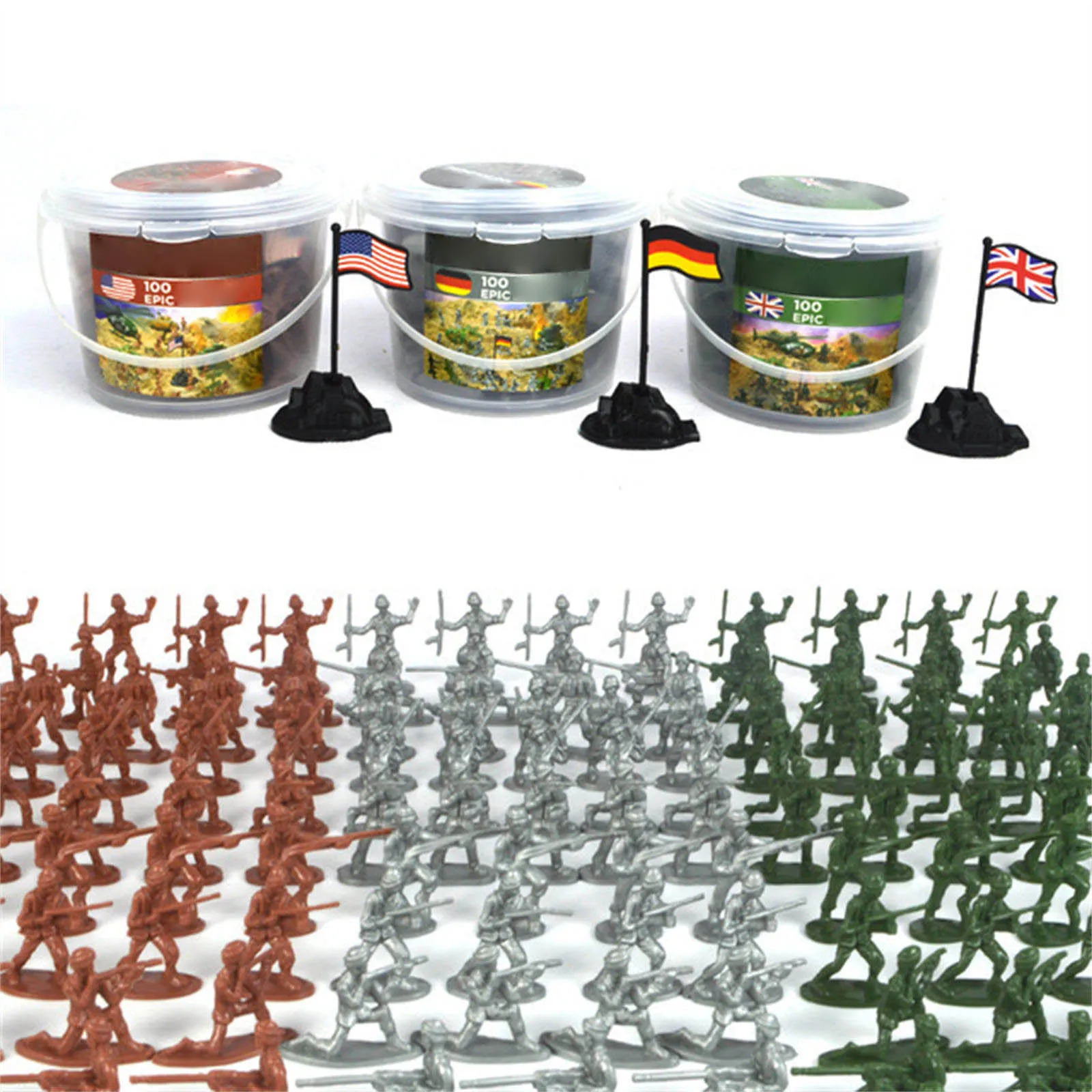 B2EB 100PCS Children Toy Mini Military Soldiers Figures Models Playset Desk Decor