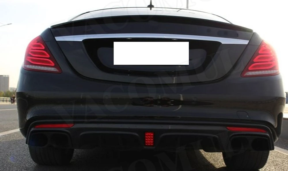 

VACOMUL Rear Bumper Lip Diffuser with Exhaust Tips For Mercedes Benz S Class W222 S63 S65 For AMG 2014-2017 ABS Spoiler