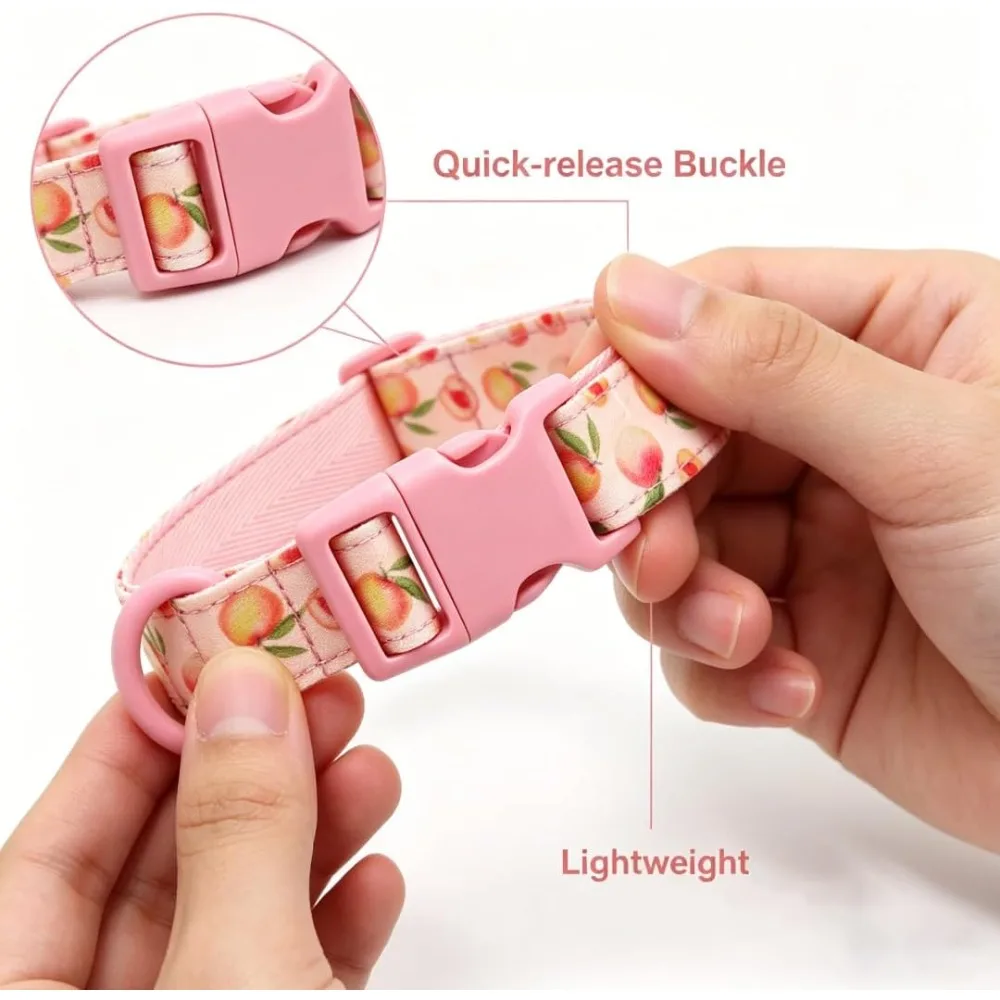 Personalised Dog Collar for Male Female Dogs Fruit Pattern Engraved Pet Collars with Name Personalized Collar for Puppy Kitten view 2