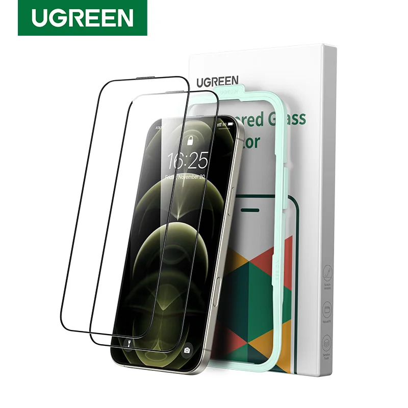 UGREEN for iPhone 16 15 14 13 12 Pro Max Screen Protector for iPhone 16 Plus Tempered Glass for iPhone 15 XR Glass 9D Films