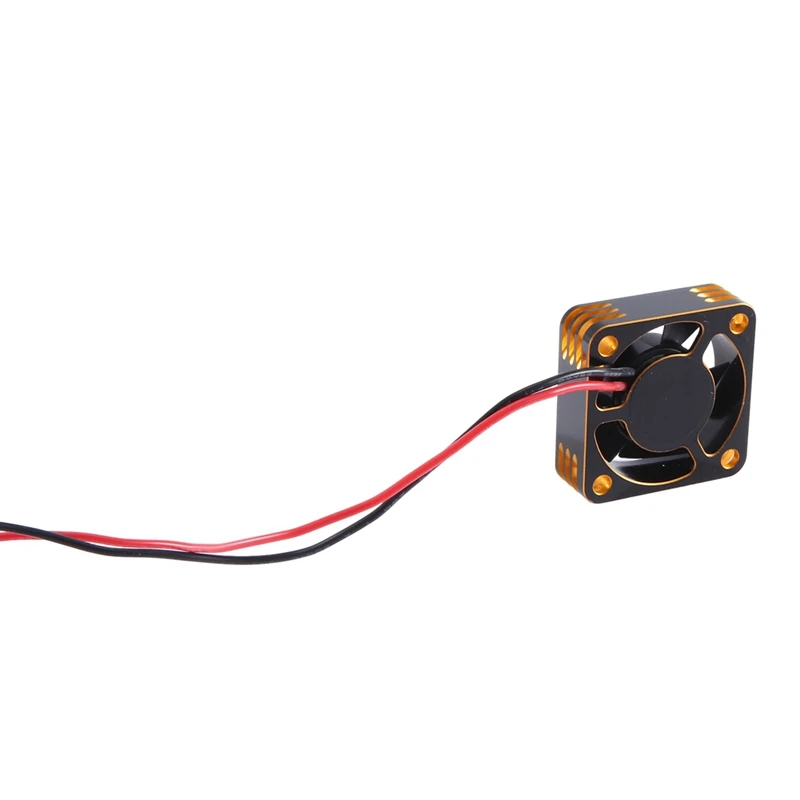 Ventilador de refrigeración con carcasa de Metal para coche teledirigido, Enfriador de 25Mm con ventilador de disipación de calor de alta velocidad, pieza de repuesto dorada