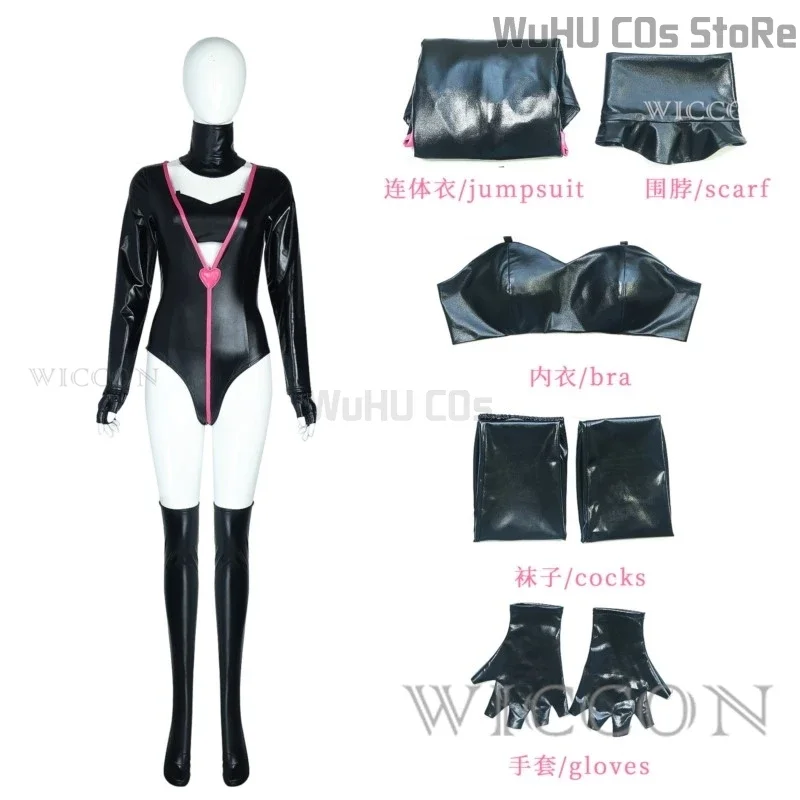 Hasbin Anime Hotel Cosplay Costume Clothes Uniform Cosplay Angel Dust Sexy Dress Red And White Stripes Halloween Party Woman