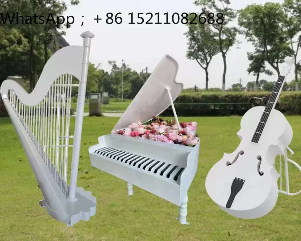 SCY Outdoor Garden Harp Props Sculpture Creative Ornament Park Garden Landscape Decoration