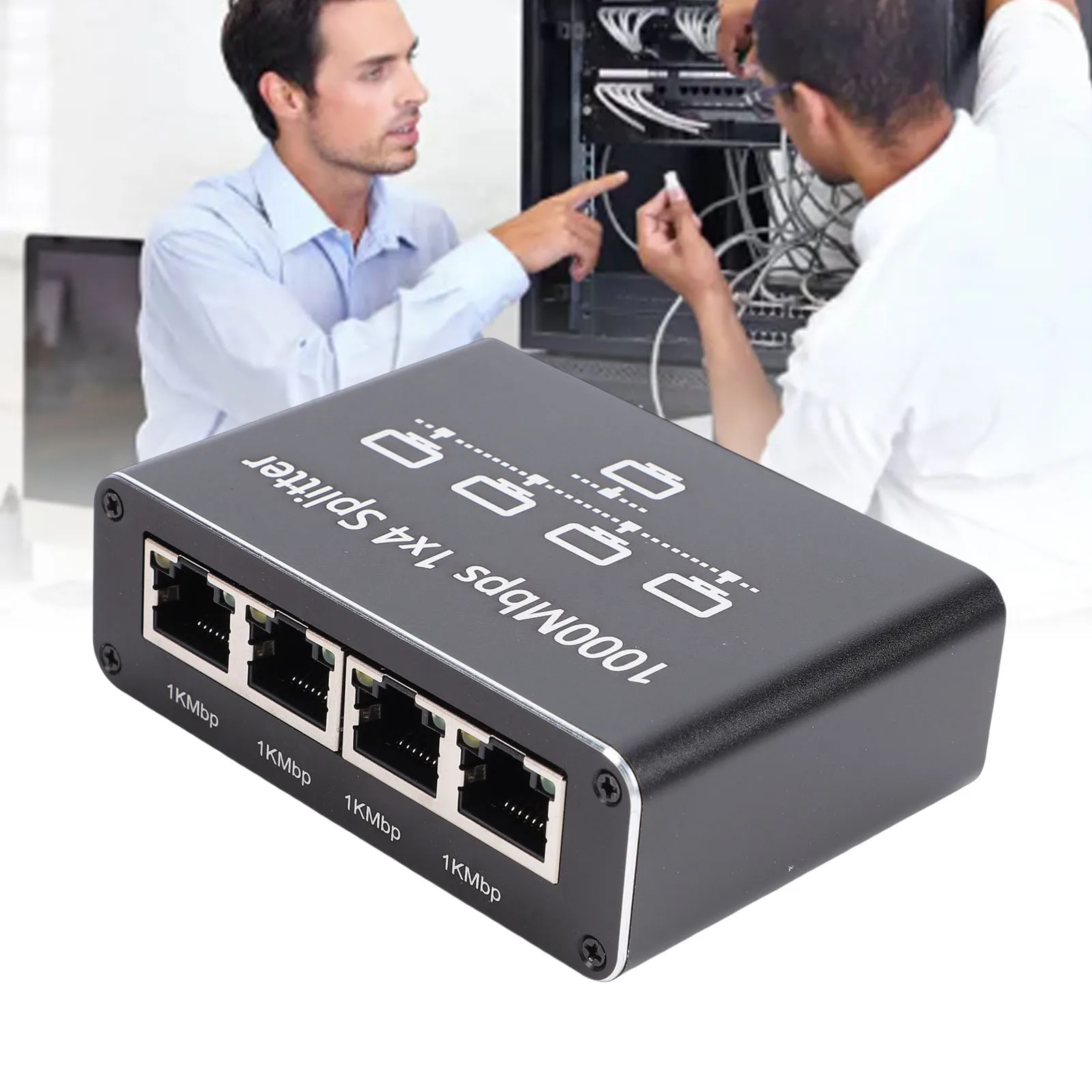 1 to 4 Gigabit Ethernet Splitter 1000Mbps High Speed Network Splitter for Computer Router Display 1000Mbps Network Splitter