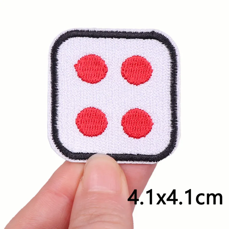 Dice Patches On Clothes Poker Embroidered Patch Playing Cards Iron on Patches For Clothing DIY Stickers Sewing Appliques Badges