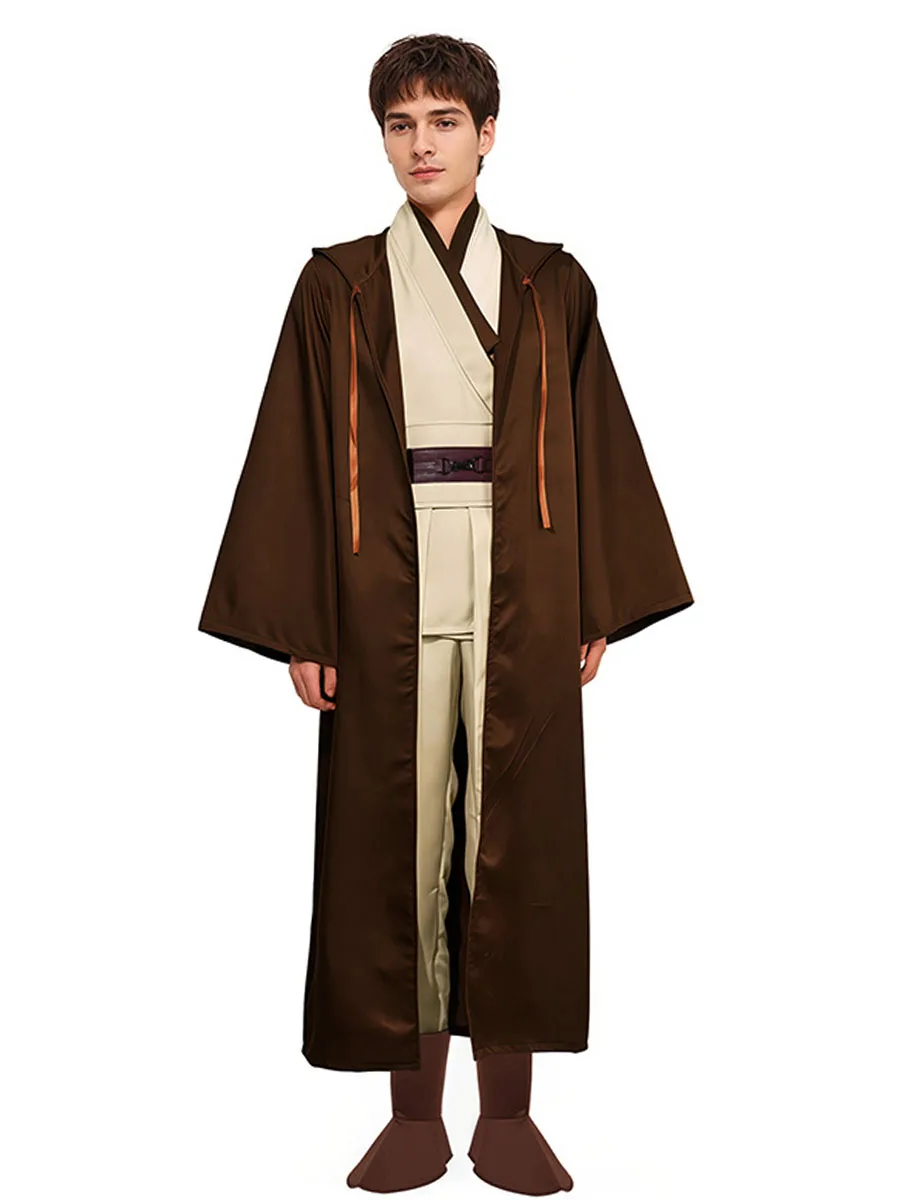 

Obi Wan Kenobi Jedi Cosplay Costume Adult Unisex Coat Friar Uniform Robe Full Set Accessories Halloween Carnival Outfits