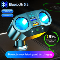 2/3USB QC3.0 Car Charger Auto Cigarette Lighter Splitter Charger Bluetooth FM Transmitters Dual USB Fast Charging 12-24V