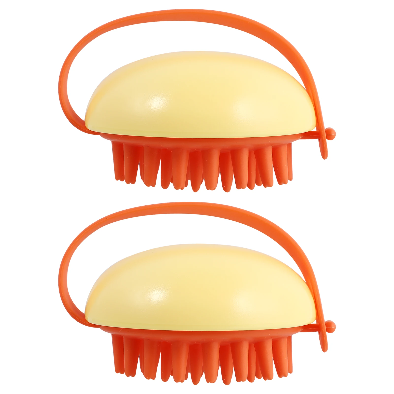 

2 Pcs Yellow Silicone Body Brushes for Bathroom Massage Bath Scrubber Soft Cleansing Exfoliating Skin Care Tool Promote