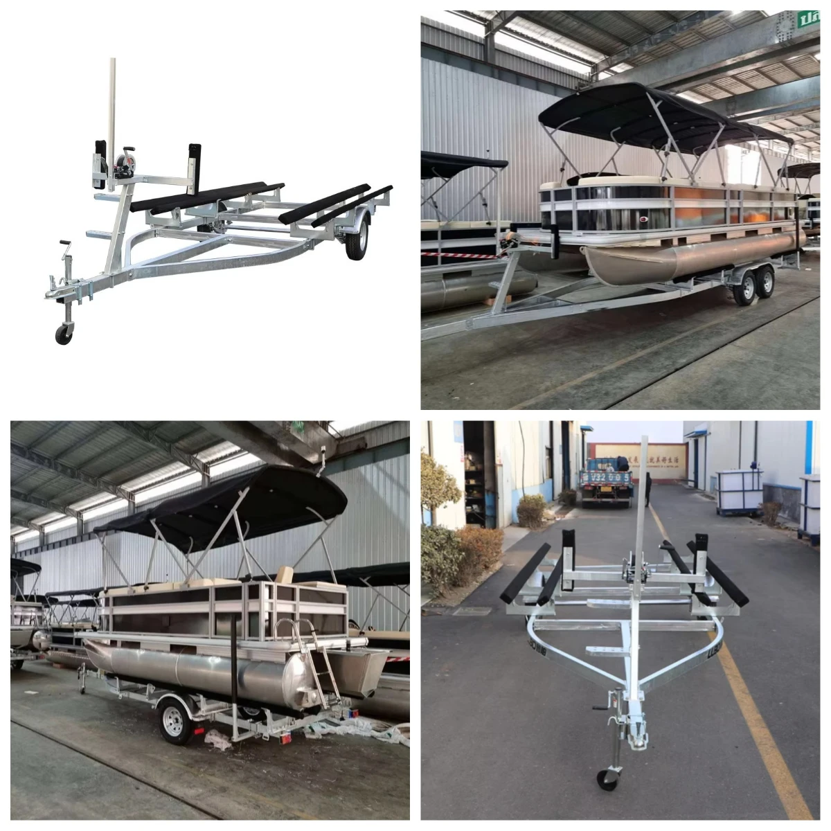 Heavy-Duty Pontoon Boat Trailer | Galvanized Steel Frame & Adjustable Bunks | For 18-25 ft Boats