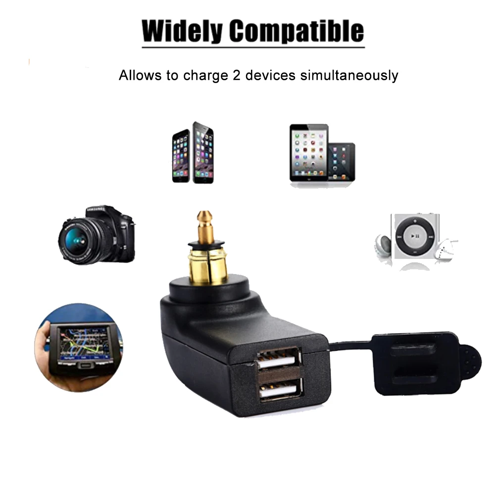 For BMW GS1200 R1200GS Adventure R1250GS R1200RT F850GS F750GS F650GS F900 R/XR Motorcycle Dual USB Charger Power Adapter Socket