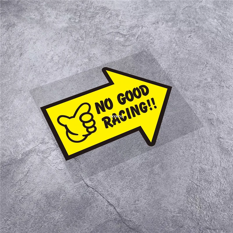 Car Stickers Vinyl for NO GOOD RACING Decal Vehicle Window Triangle Caution Applique Waterproof Reflective