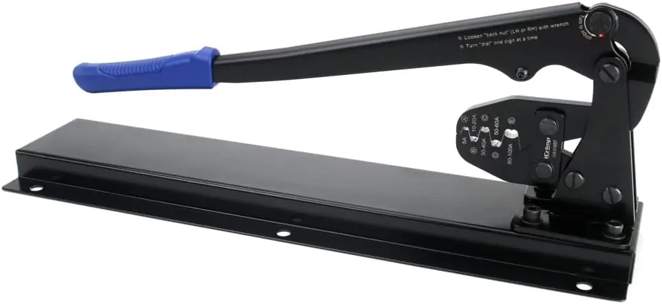 

Professional Desk-Type Crimping Tool for Battery Lugs and Open Barrel Connectors, 5A-100A Capacity