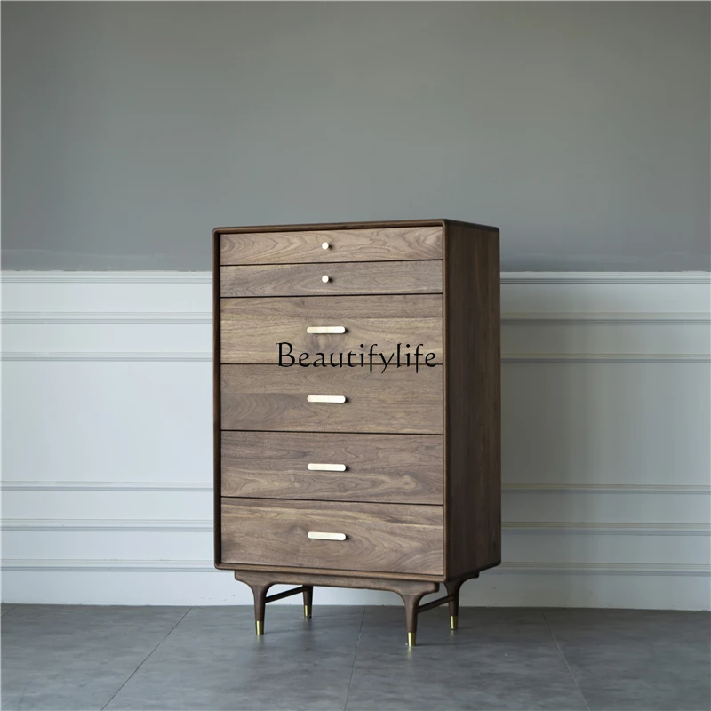 Nordic solid wood six-chest cabinet light luxury simple modern drawer storage corridor cabinet