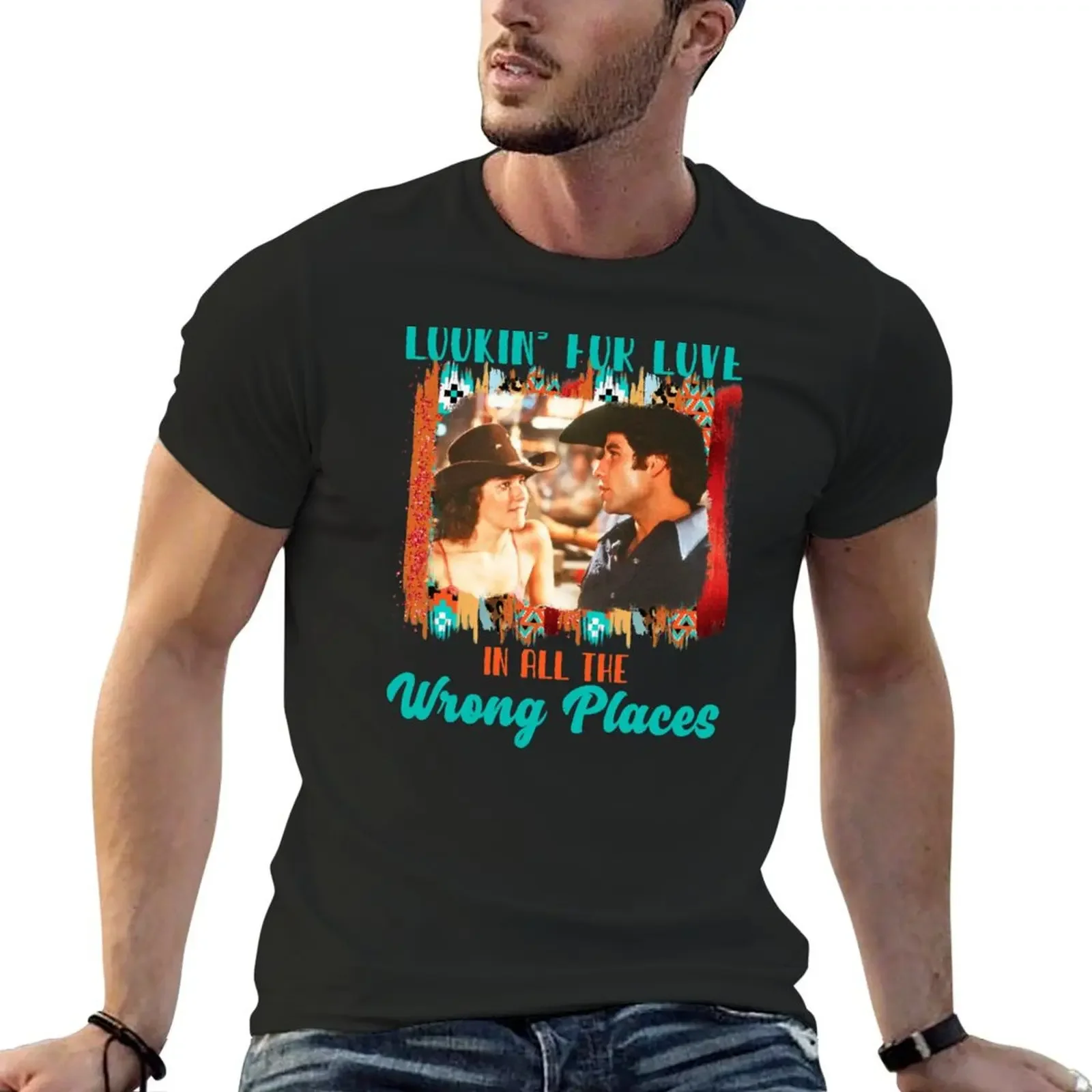 Funny cute western urban cowboy bud sissy lookin for love rodeo country boots license plate love T-Shirt