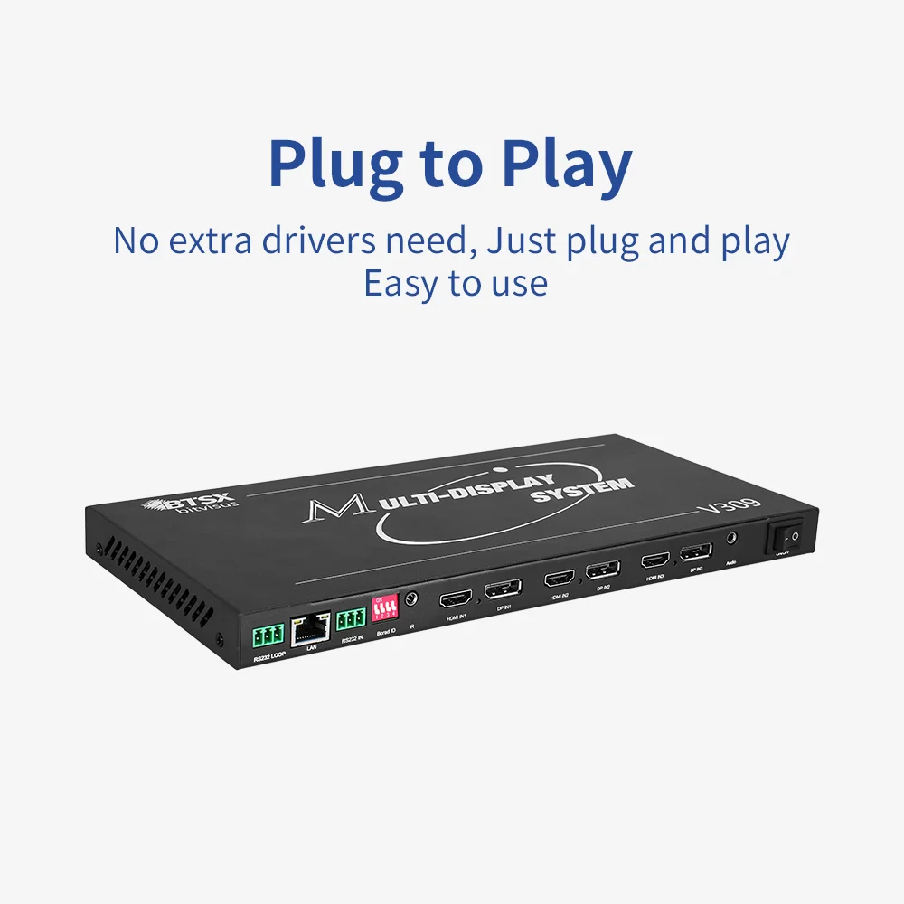 4K 60Hz 1 in 4 Out P2P Multi-screen Expander Landscape & Portrait Video Wall  CE Certified Customizable