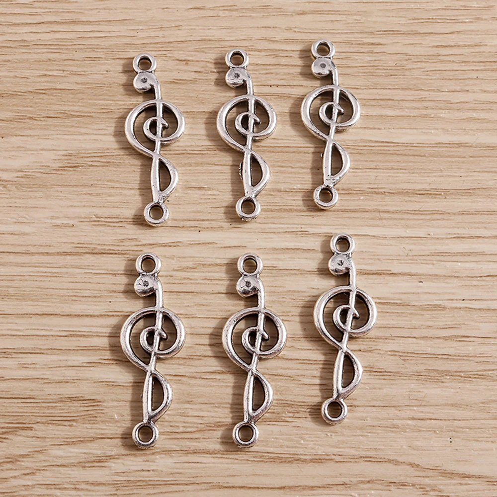 Tusember 30 Stück 10*29mm Legierungsanhänger, Metall-Musiknoten-Charms für Ohrringe, Halsketten, handgefertigte religiöse Schmuckherstellung, Zubehör – Detail 2