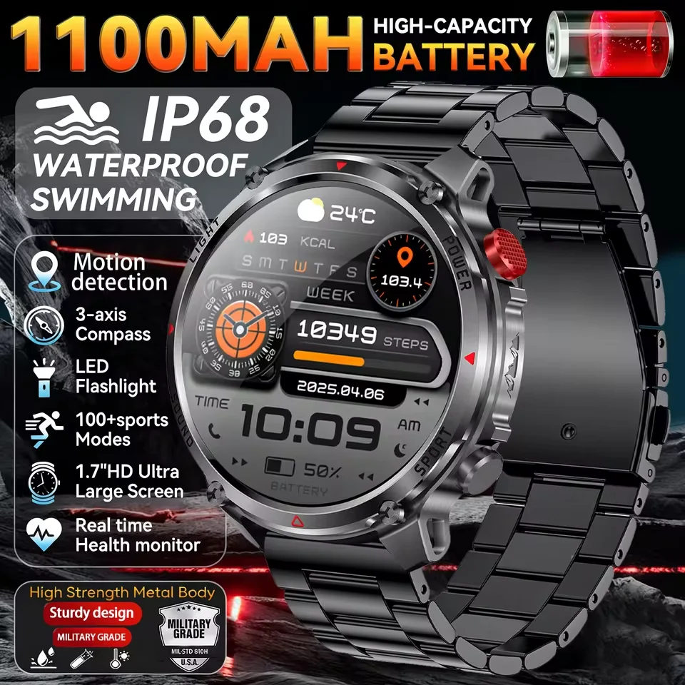 

2026 New T-Rex3 Ultra 1100mAh Battery Smart Watch GPS path IP68 Waterproof Sport Run Hiking Outdoors Compass Military Smartwatch
