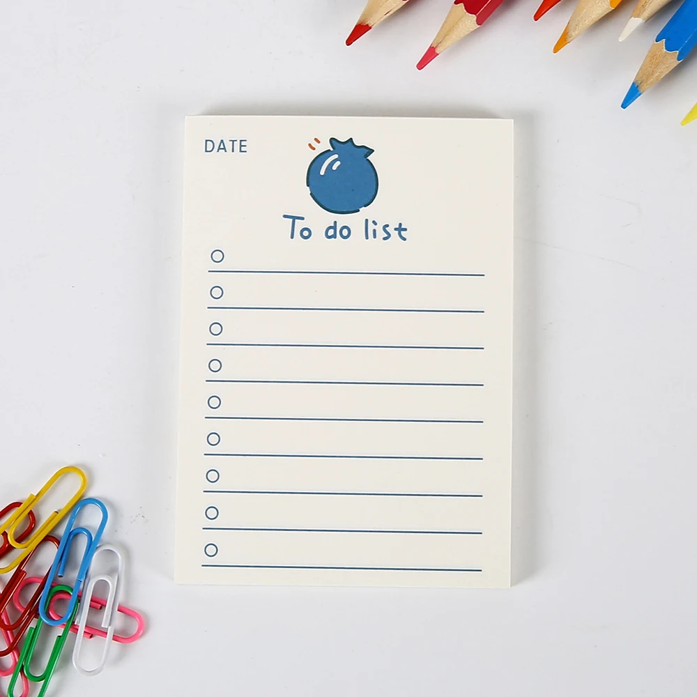 Simple Memo Pad Note Book Tearable Not Sticky Kawaii Decoration Sticky Notes Fruit Hand Account Memo Message Paper To Do List