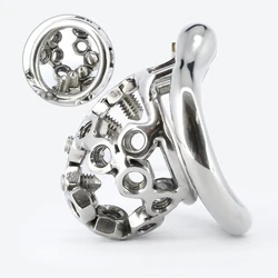 Male Chastity Cage Spikes Penis Lock Stainless Steel Cock Cage Penis Ring Chastity Belt Restraint Penis Cage Sex Toys For Men