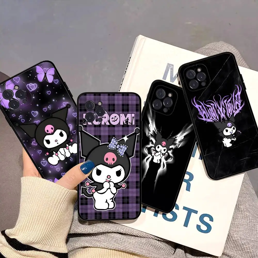 

Cartoon Kuromi Phone Case For iPhone 16 15 14 11 12 13 Mini Pro XS Max Cover 6 7 8 Plus X Funda Shell