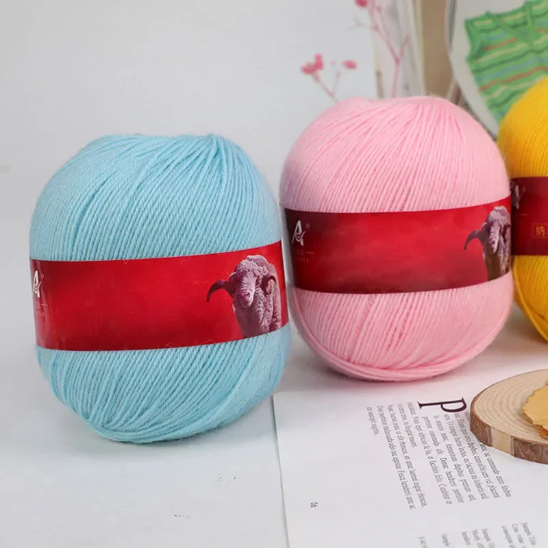 100% Wool Cashmere Yarn Hand-knitted Thread Yarn Ball Cardigan Hat Sweater 100% Wool Soft Thread Weaving Knitting Yarns 50g