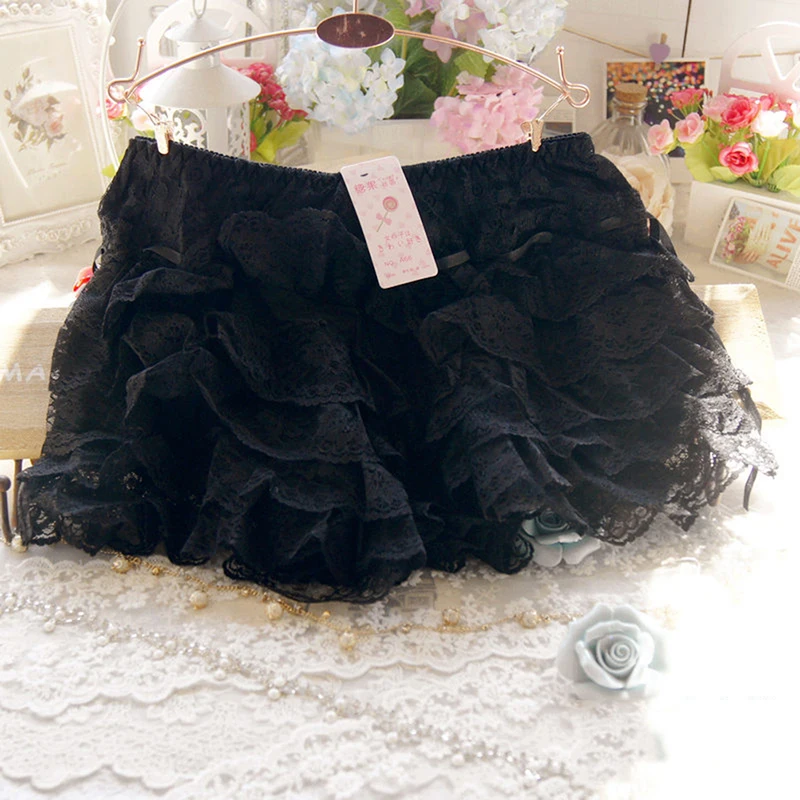 Lady Girl Sexy Frilly Lace Ruffle Shorts Knicker Panty Underwear G-string Briefs